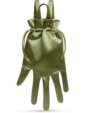 Lulu Guinness Khaki Satin Hand Backpack - Green