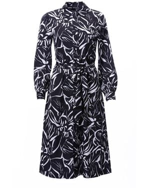 Carloslines Button Down Long Sleeve Shirt Dress - Blue