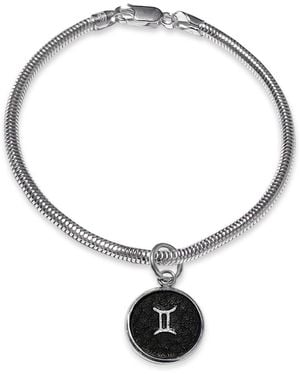 N'damus London Gemini Zodiac Astrolab Leather & Sterling Bracelet - Metallic