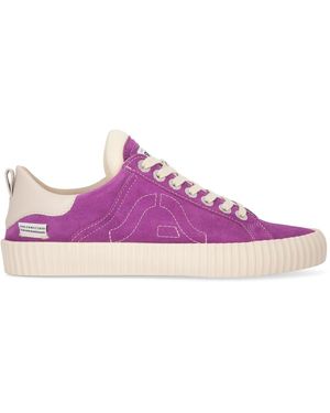 Springa | Unique Vulcanized Sneakers Italian Handmade Wavy Suede Trainers - Purple