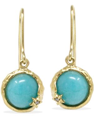 Vintouch Italy Ad Astra-Plated Amazonite Earrings - Blue
