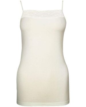 Zd - Zero Defects Neutrals Afrodita Lace Spaghetti Top – Soy Fibre Softness & Elegance - Natural