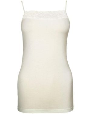 Zd - Zero Defects Neutrals Afrodita Lace Spaghetti Top – Soy Fiber Softness & Elegance - Natural