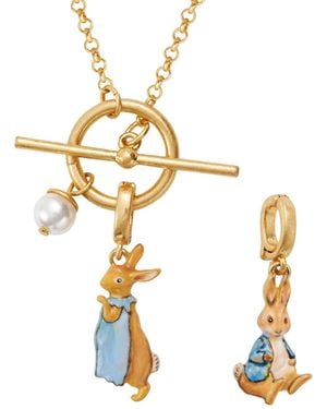 Fable England X Peter Rabbit Flopsy Necklace & Peter Rabbit Charm Set - Metallic