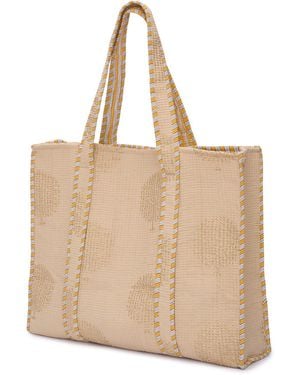 At Last Neutrals Large Cotton Tote Bag - Natural