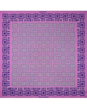 Otway & Orford 'City Squares' Geometric Silk Pocket Square - Purple