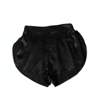 Soft Strokes Silk Pure Mulberry Silk Petal Shorts, Mid-Waist, Silk Charmeuse - Black
