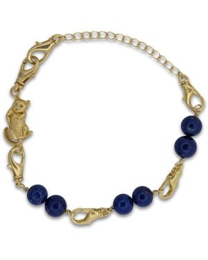 Frenvyrn Cat Convertible Lapis Bracelet Bag Charm Medium - Blue