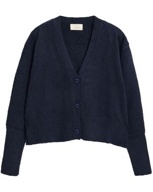Peraluna Livorno Oversize V-Neck Knit Cardigan - Blue