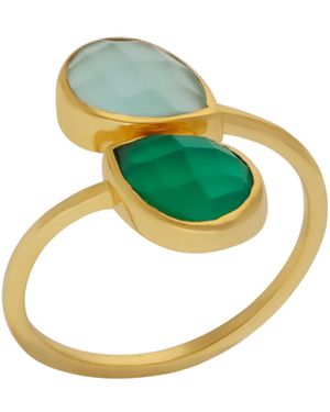 Lavani Jewels Aura And Aquamarine Ring - Blue