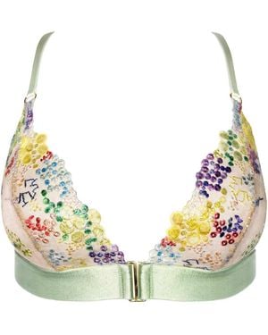 Somewhere Never Sparkle & Shine Wireless Triangle Bralette - Green