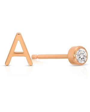 Maya Brenner Monogram Earring Set 14K - Pink
