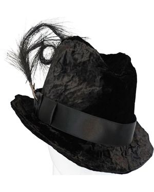 Romer Millinery Morphy Moldable Trilby Velvet With Faux Feather Clip - Black