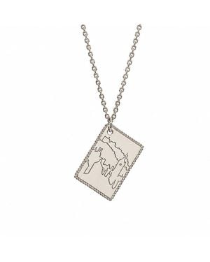 Janus Edinburgh Sterling 'From Edinburgh With Love' Postcard Necklace - Metallic