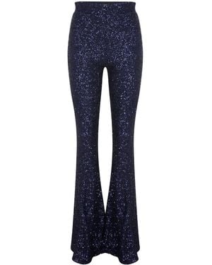 NAZLI CEREN Maisy Sequin Flared Pants - Blue