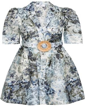 We Are Kindred Cyrus Silk Belt Mini Dress - Blue