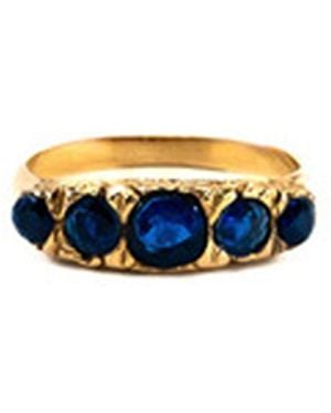 Marteliè Antique Style Ring With Synthetic Brilliant Cut Sapphire - Blue
