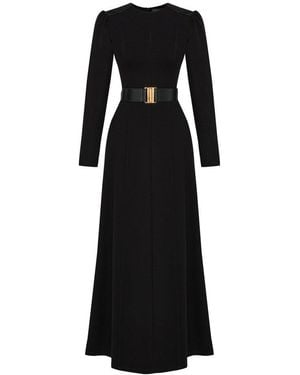 Exquise Anthea Belted Maxi Dress - Black