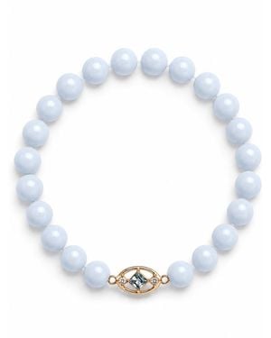 Inari Jewellery Angelite Bracelet With Topaz Portrait Charm - Blue