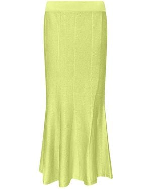 Perlavera Pony Apple Knitted Elastic Waist Band Skirt - Yellow