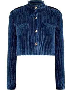 Why Mary Lucia Corduroy Cropped Jacket - Blue