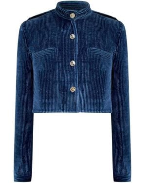 Why Mary Lucia Corduroy Cropped Jacket - Blue