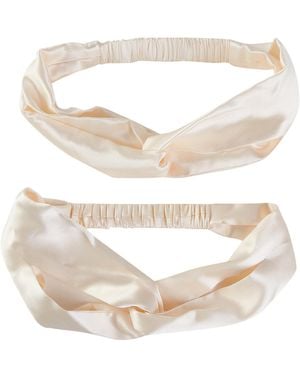 Soft Strokes Silk Neutrals Pure Mulberry Silk Turban Style Headband - White