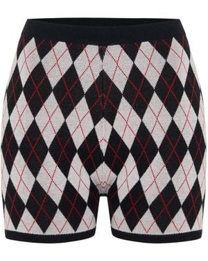 Pcfg Daydreamers Argyle Knit Mini Short - Black