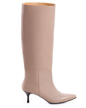 The 5Th Element Neutrals Mira Greige Knee-High Burlan Boot - Brown