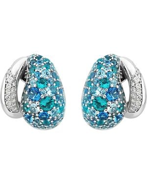 Arte Madrid Sierra Pavé Open Dome Hoop Earrings - Blue