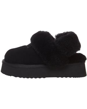 EverAu Australia Fantail Leather Slippers With Two Removable Straps - Black