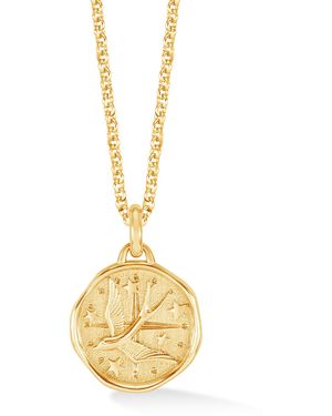 Dower & Hall Flying Swallow Talisman Necklace - Metallic
