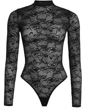 OW Collection Lydia Lace Bodysuit - Black