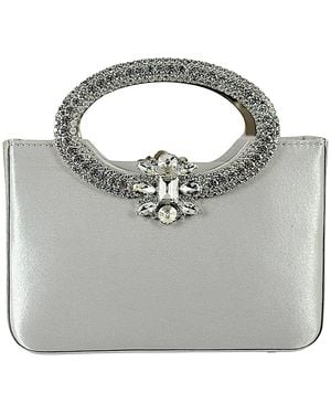 DAMAPREZIOSA Dama Venus Satin Jewel Clutch - Metallic