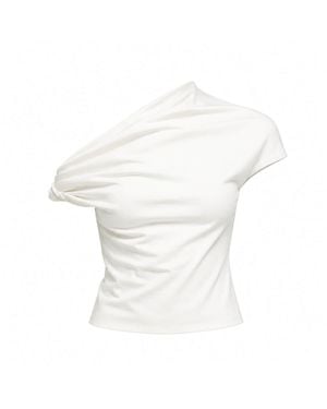 Elamins One Shoulder Twist Top - White