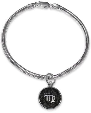 N'damus London Virgo Zodiac Astrolab Leather & Sterling Bracelet - Metallic
