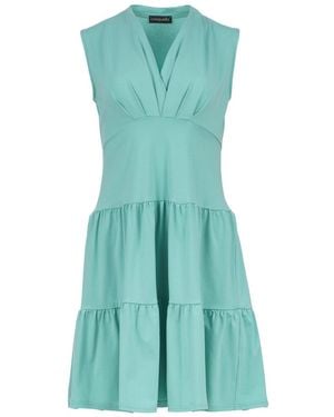 Conquista Sleeveless Jade Cotton Jersey Dress - Green