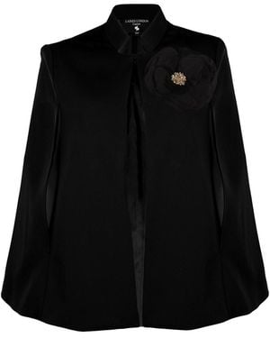 Laines London Laines Couture Tailored Cape With Embellished Corsage - Black