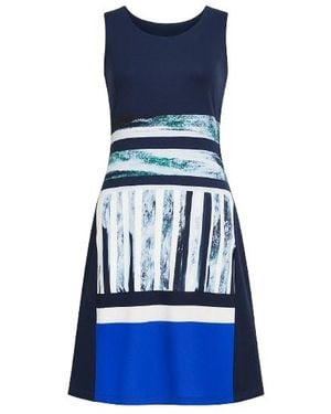 Conquista Sleeveless A Line Dress - Blue