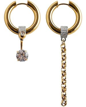 Kirei Frost – Modular Asymmetric Hoop Earrings - Metallic