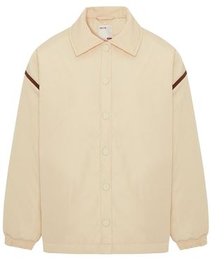Pcfg Neutrals Oversized Contrast Tape Puffer Coat - Natural