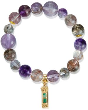Aurozia Five Elements Super Seven Crystal Beadeds Bracelet Wood - Multicolor