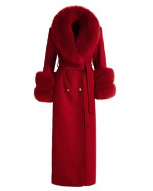 Hortons England Mayfair Cashmere Long Coat - Red