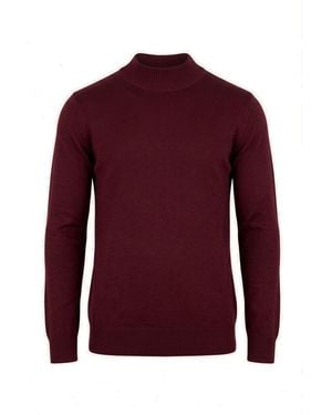 Ron Tomson Mock Neck Relaxed Jumper - Purple