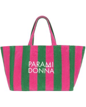 Paramidonna Large Tote Bag Fuchsia/Emerald - Red