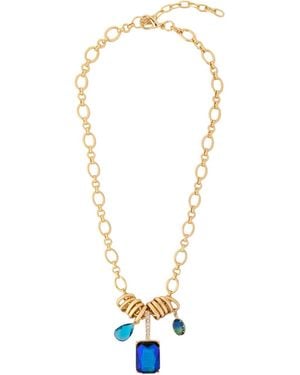Saachi Jewel Charm Link Necklace - Metallic