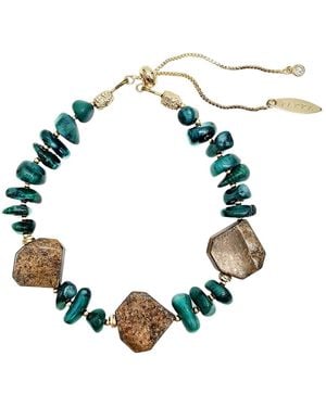 Farra Bamboo Coral With Tiger-Eye Bracelet - Green