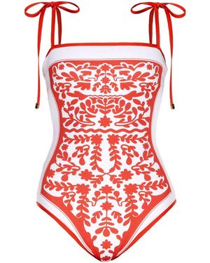 Jessie Zhao New York Crossing Reversible One-Piece Swimsuit - Red