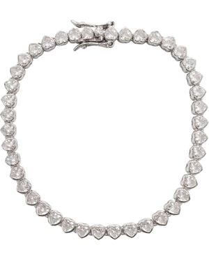 Pearl Code Celine Mini Heart Tennis Bracelet With Cubic Zirconia - Metallic