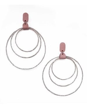 WAIWAI Halo Beaded Leather Earrings - Metallic